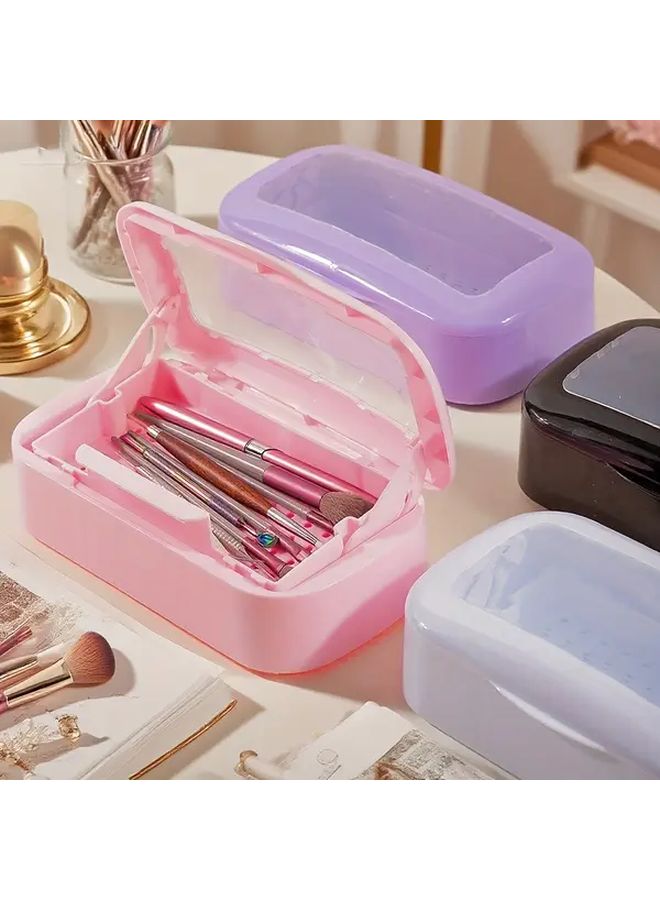 Purple Nail Storage Box Organizer Tray with Compartments for Salon Cleaning and Decoration - Image 2